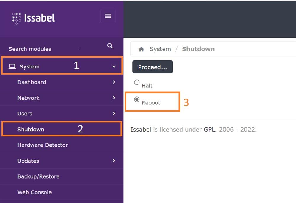 change root user password-issabel-1